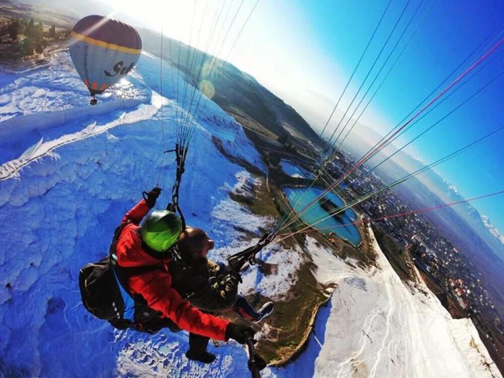 Paragliding over Pamukkale