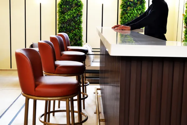 Bar stools at the restaurant bar