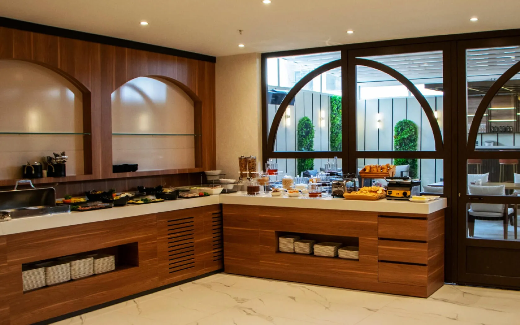 Buffet breakfast area