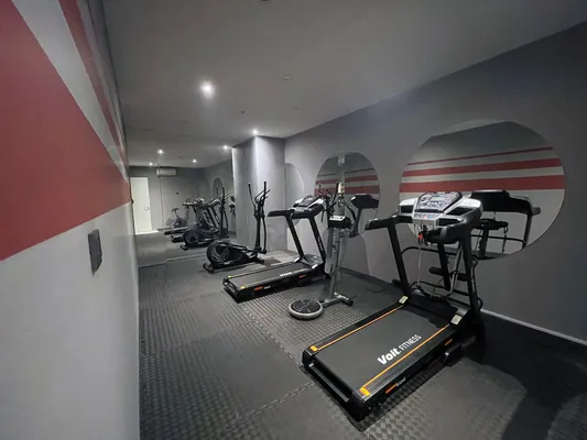 Treadmills in the Mellday Hotel fitness room